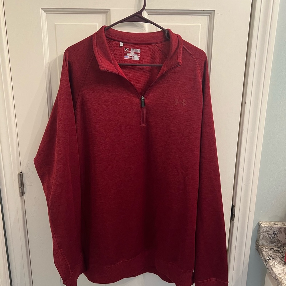 Under Armour Men's Zip-Up Sweater in Deep Red